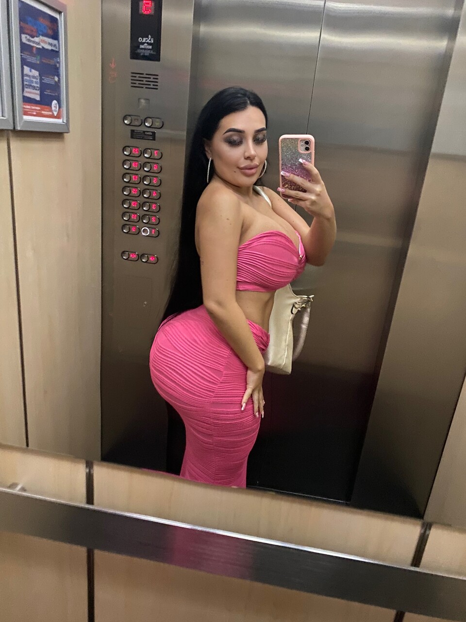 Hot Latina chick with a huge ass takes selfies in a variety of outfits