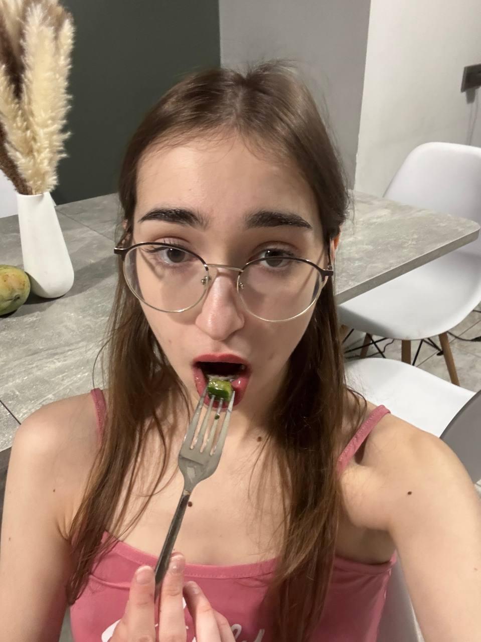 Glasses clad teen strikes great solo poses while mostly clothed