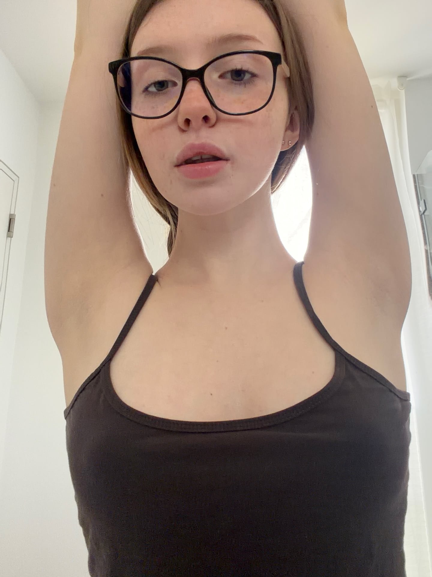 Amateur solo girl exposes her breasts and pussy in various locations