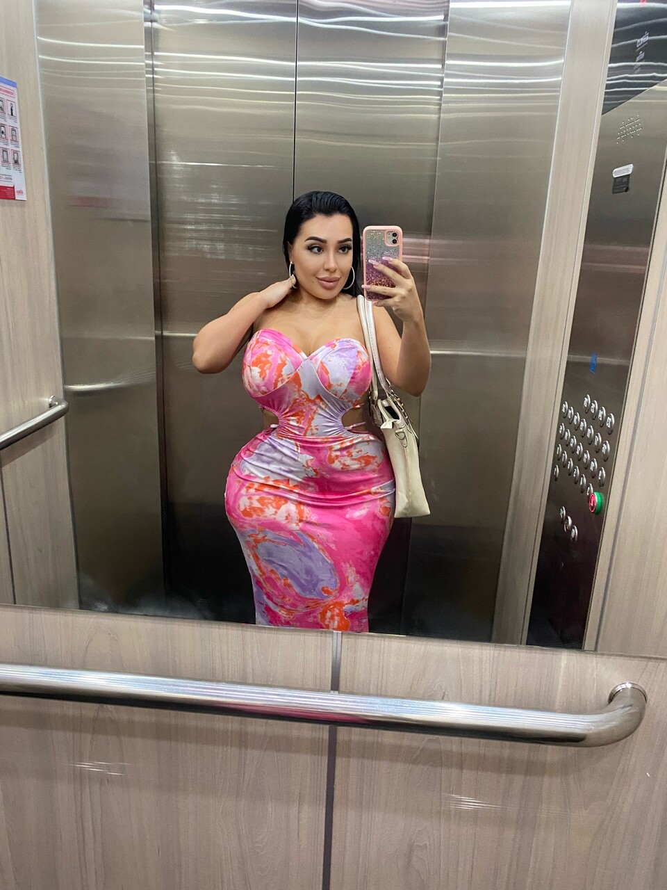 Hot Latina girl shows her huge tits and big ass in public and private locations