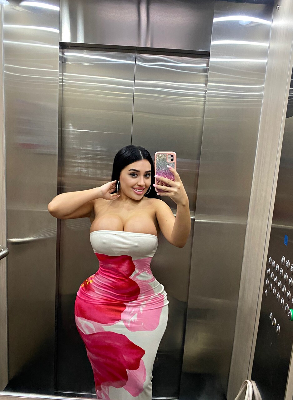 Hot Latina girl shows her huge tits and big ass in public and private locations