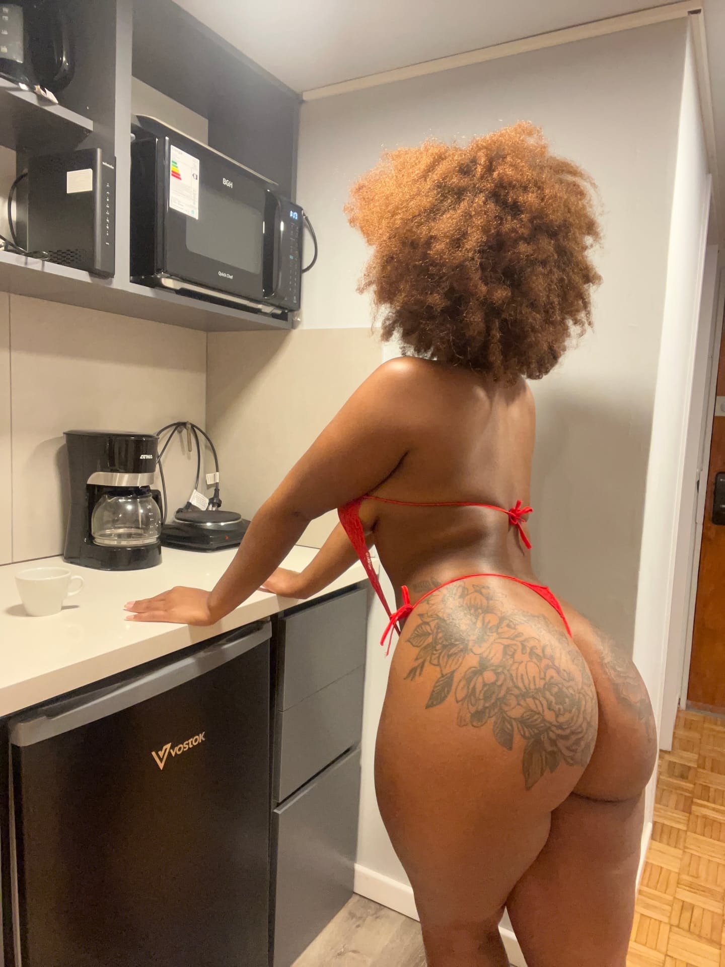 Ebony solo girl models revealing lingerie during non nude action