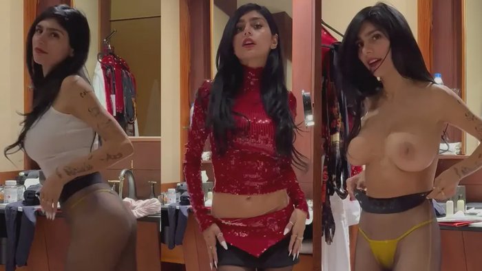 Mia Khalifa Goes Topless While Getting Ready For A Night Out